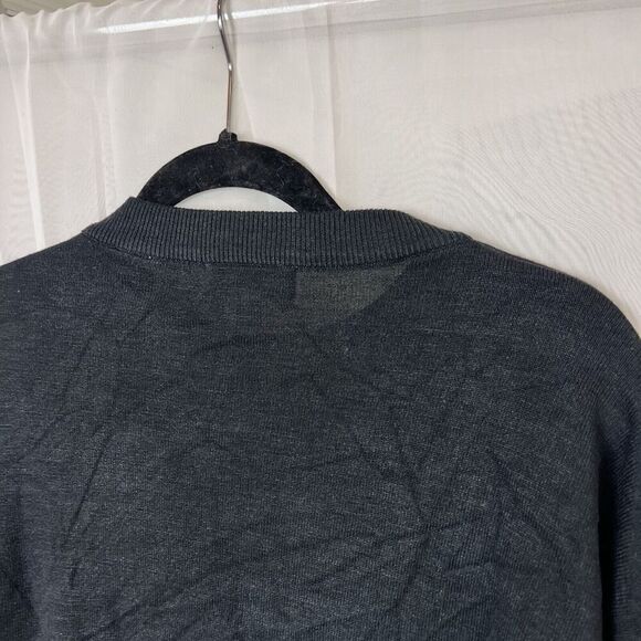 Vintage Pronto-Uomo Sweater Mens XL Pullover Silk Cotton Knit Crewneck Black - Picture 8 of 8